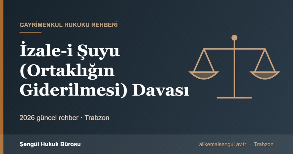 İzale-i Şuyu (Ortaklığın Giderilmesi) Davası - İzaleyi şuyu rehberi